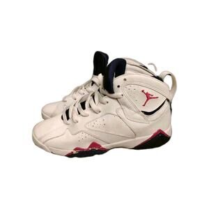 Nike Air Jordan 7 Retro White Fireberry Black Night Blue Girls 6.5 US